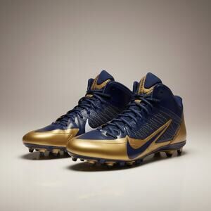 Nike Alpha Pro Mid Football Cleats Navy Gold Size 16 Mens